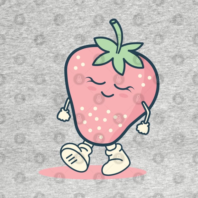 Cute Strawberry Character Kawaii by kolakiss